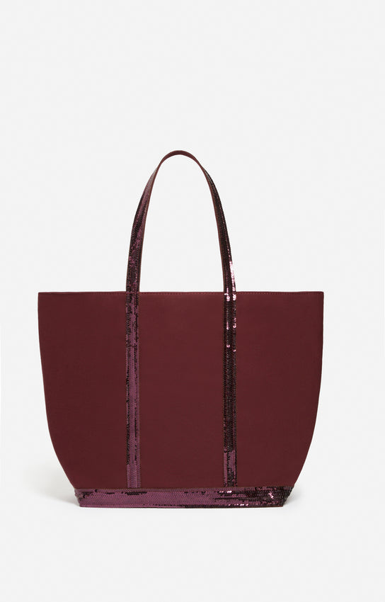 Cabas L Zippe Pourpre en Toile