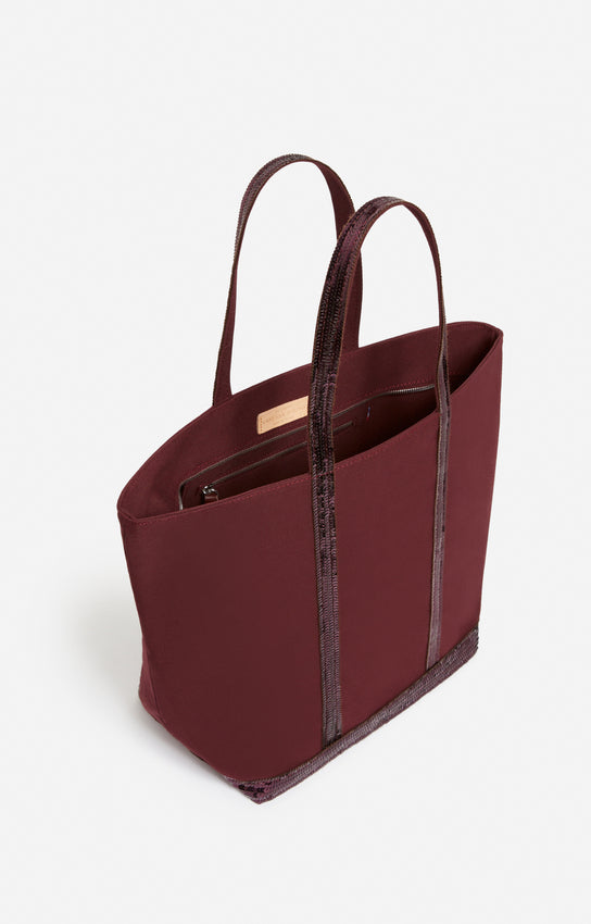 Cabas L Zippe Pourpre en Toile
