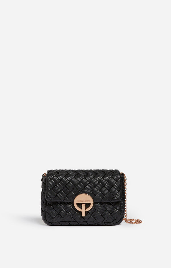 Sac Moon Moyen Noir Tressé