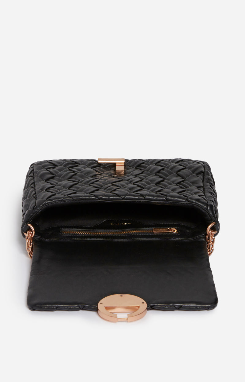 Sac Moon Moyen Noir Tressé