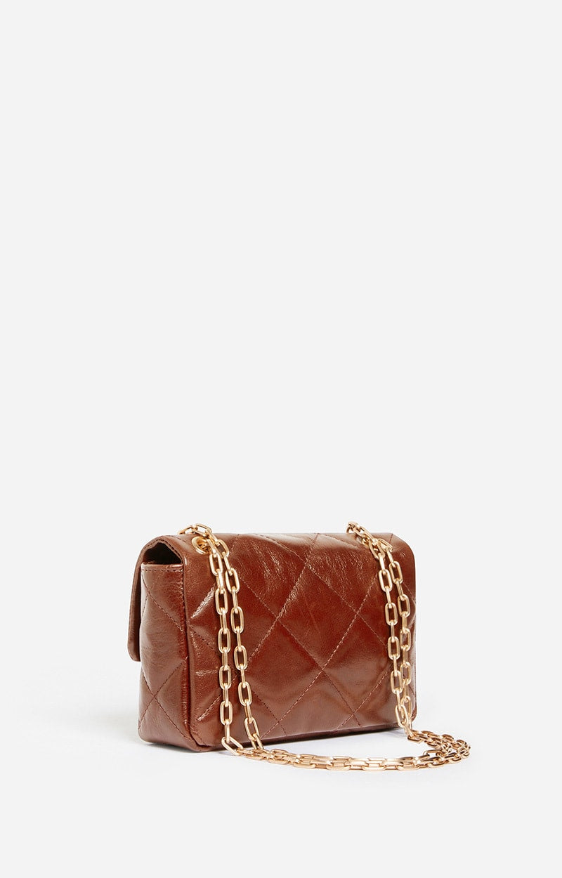 Sac Moon Moyen Havane en Cuir