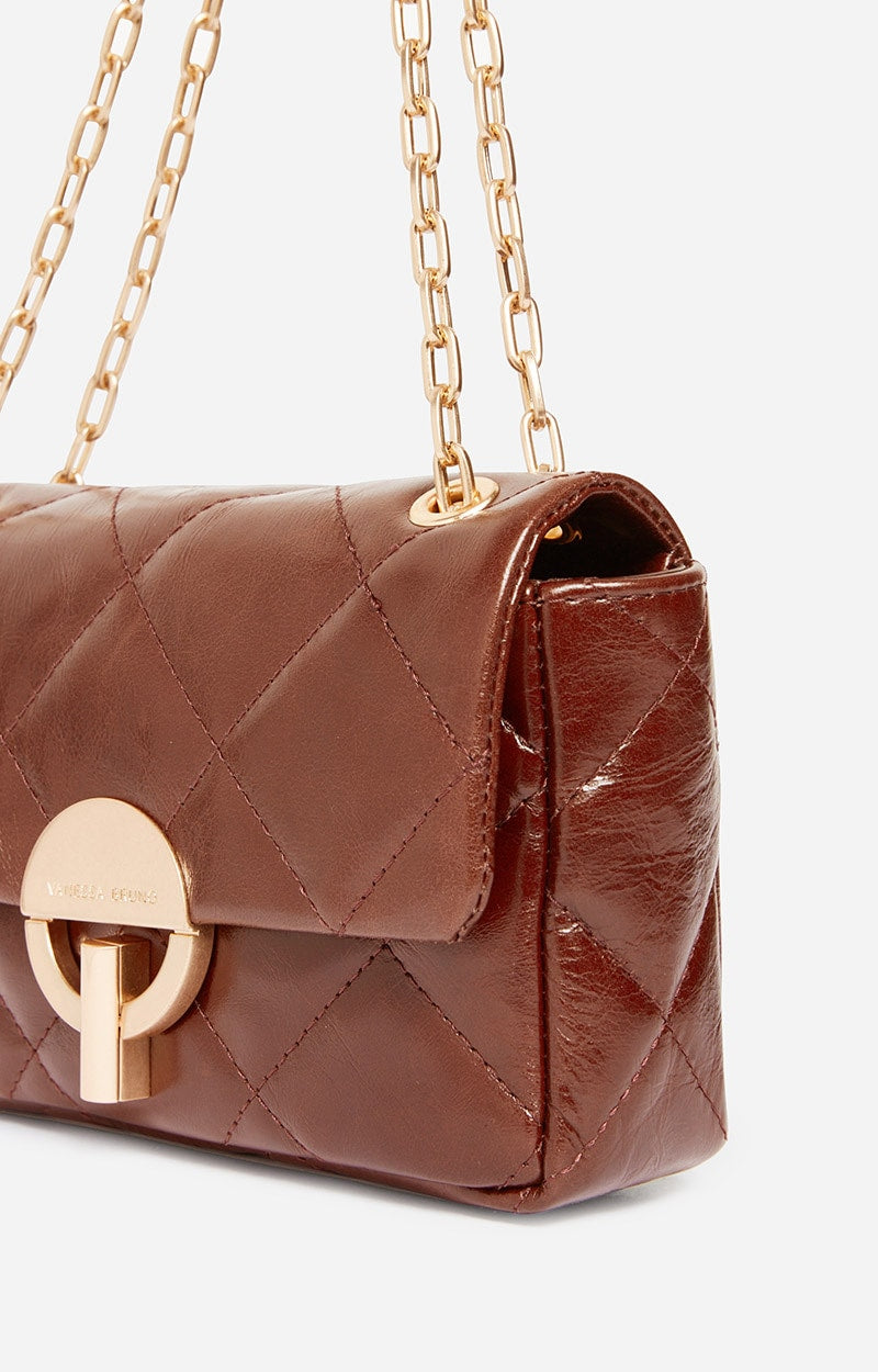 Sac Moon Moyen Havane en Cuir