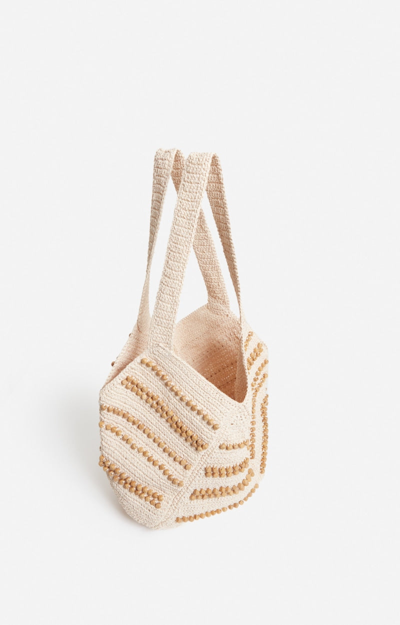 Sac Panier Berlingot en Papier Ecru