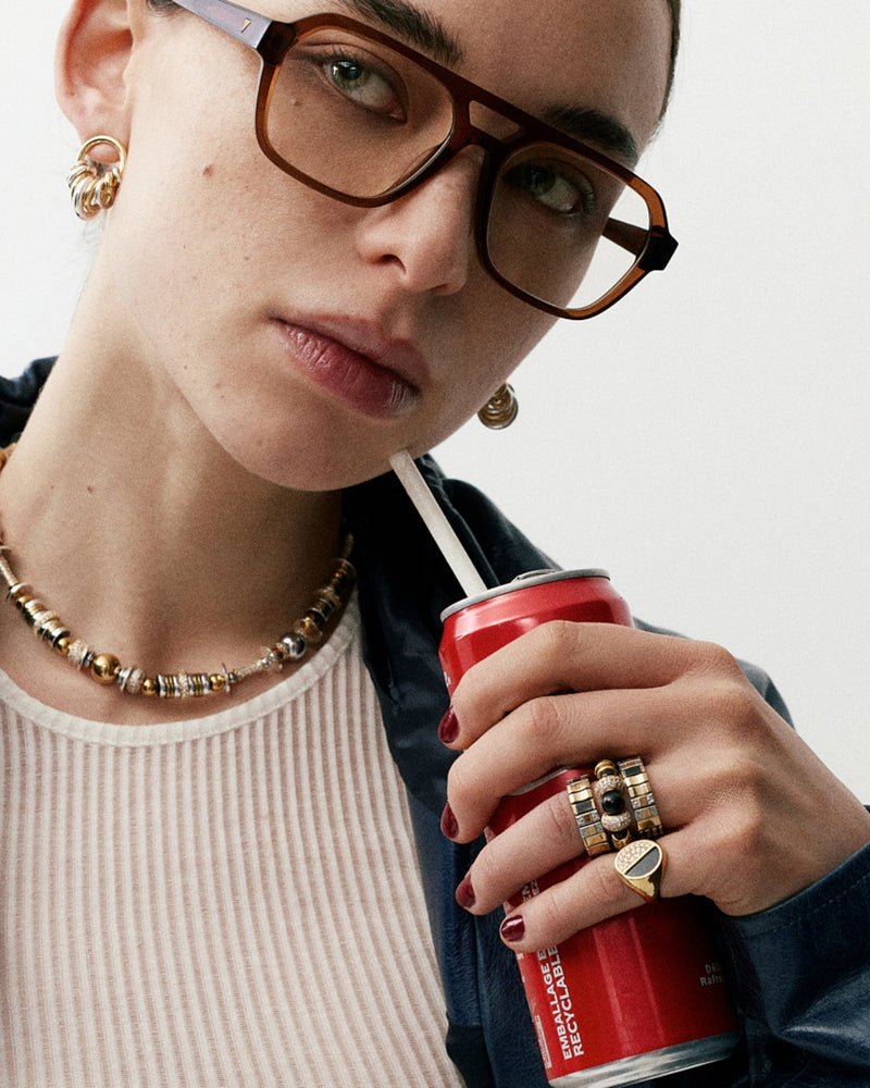 Collier Nefertti or argent