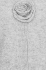 Cardigan Knit Puffsleeve Grey