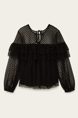 Raff blouse en résille noir
