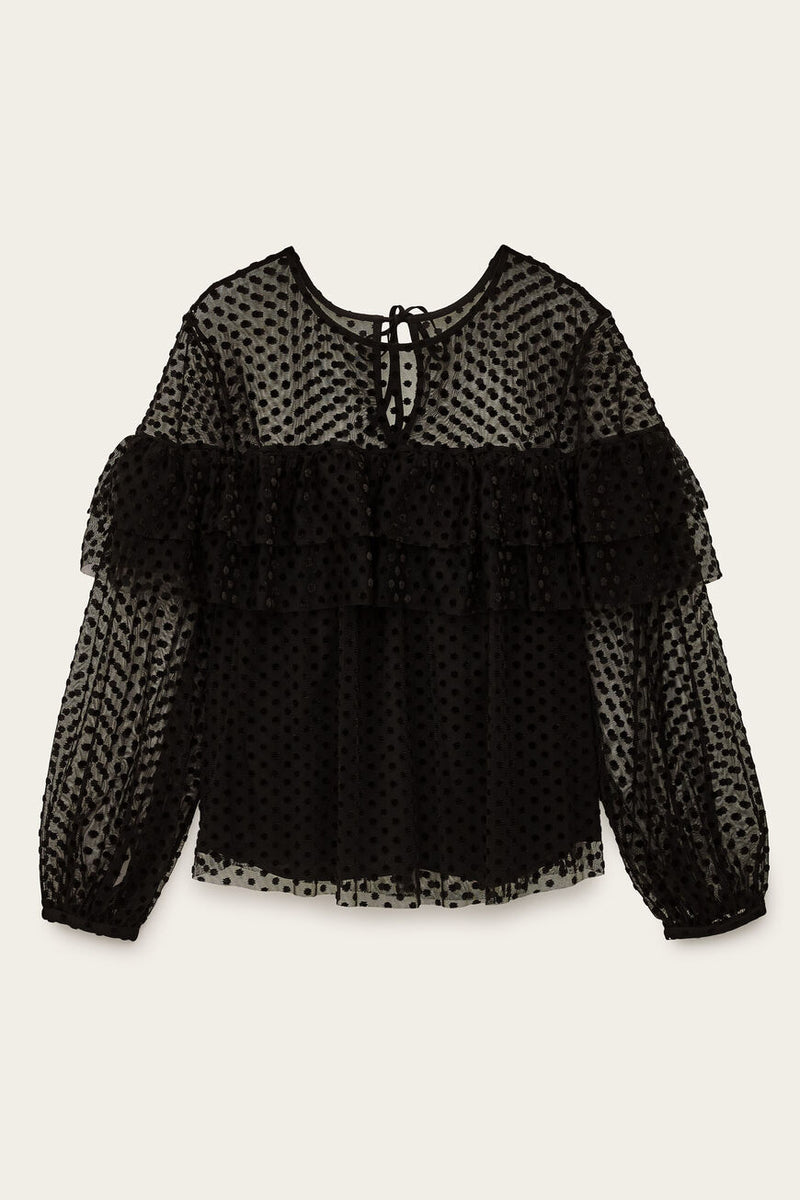 Raff blouse en résille noir