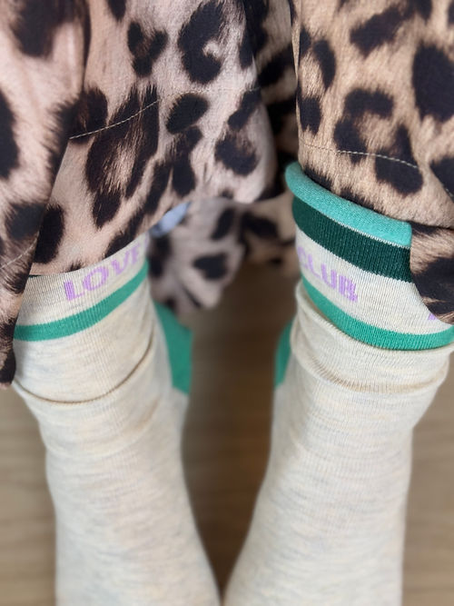 Socks Roulottees Beige + Vert + Lavande