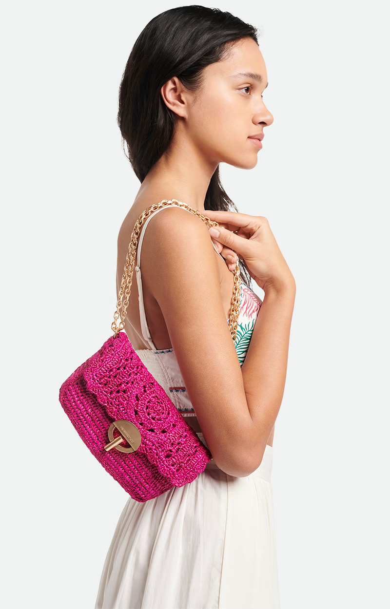Sac Nano Raphia Fushia