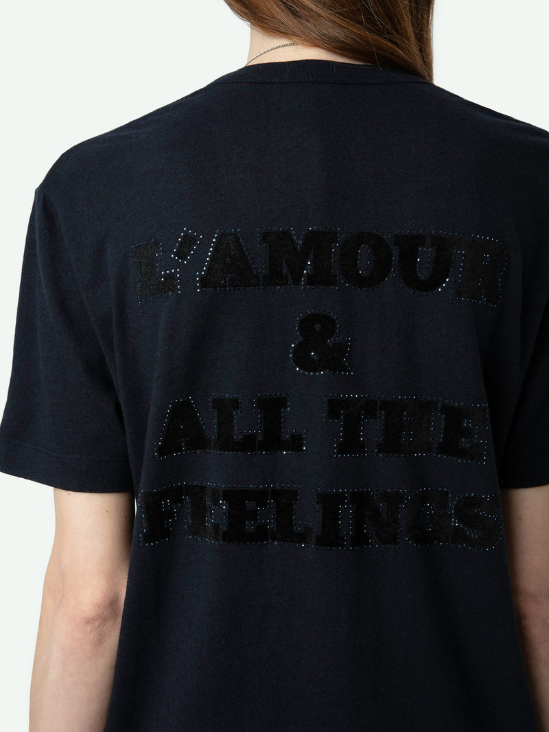 T-shirt Wassa Amour Strass Encre