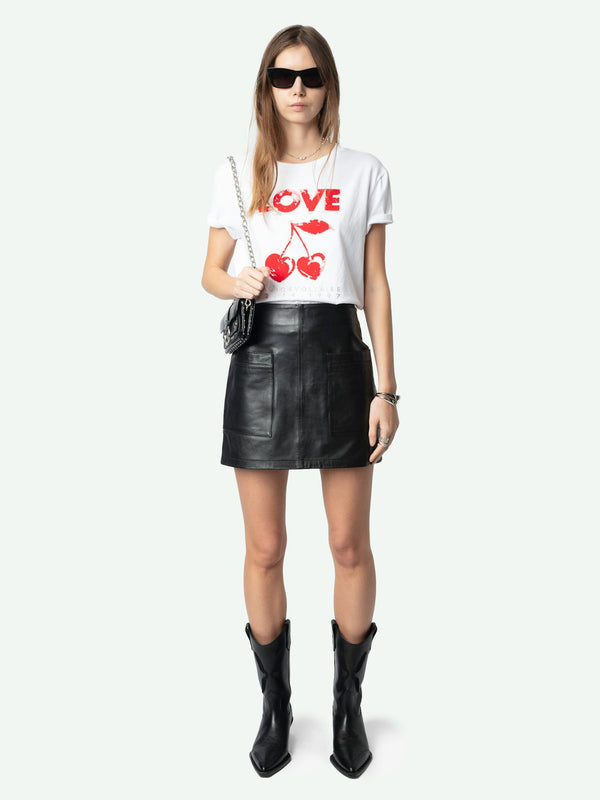 T-shirt Walk Cherry Love Blanc