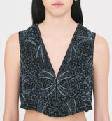 Gilet Maha brodé noir