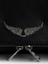 Pochette Rock Noir Grained Leather