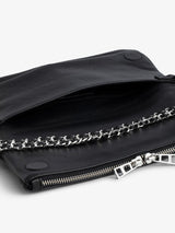 Pochette Rock Noir Grained Leather