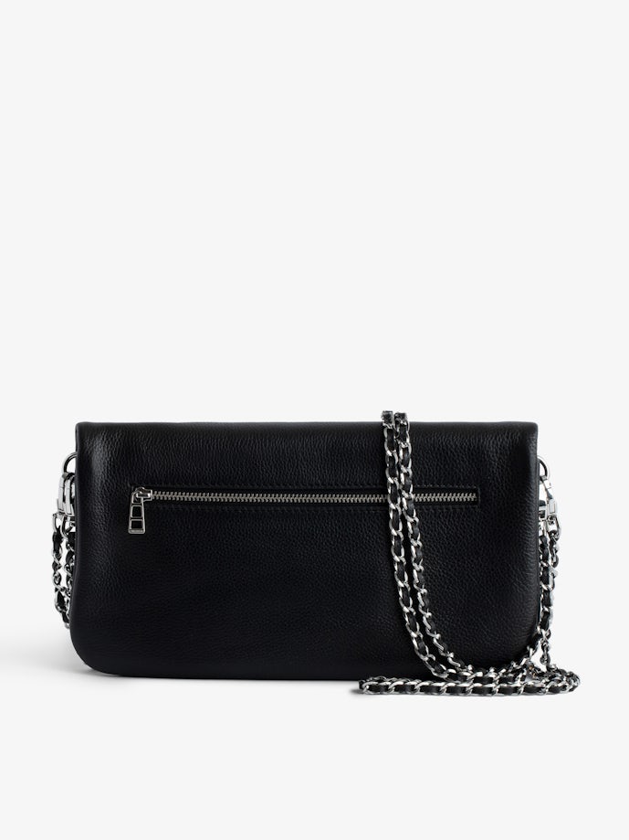 Pochette Rock Noir Grained Leather