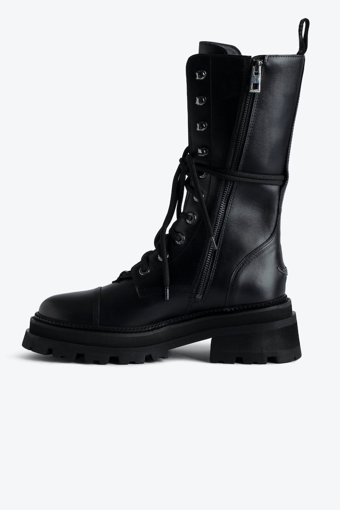 Boots ride semy-shiny calfskin noir