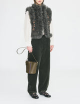 Gilet en fourrure Sandora kaki