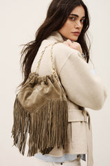 Sac June à franges Kaki