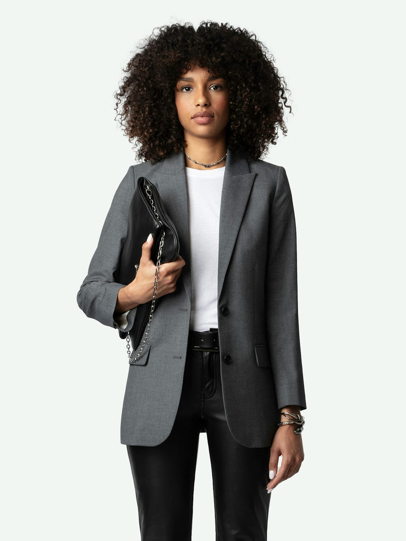 Blazer Viva Strass Gris Chiné