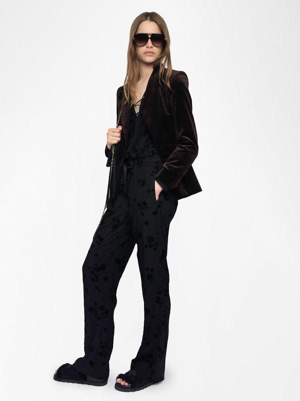 Pantalon Poma Flowers Black