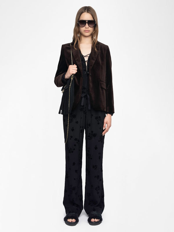 Pantalon Poma Flowers Black
