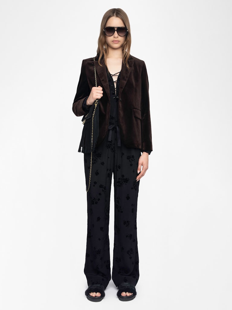 Pantalon Poma Flowers Black