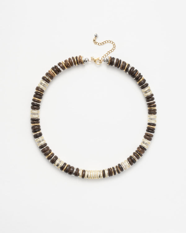 Collier Rondelles Marron