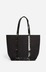 Cabas M Zippe Noir en Toile