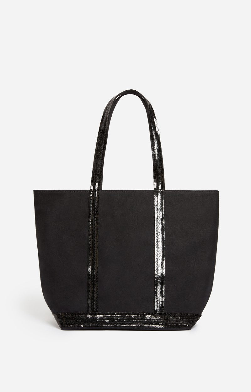 Cabas M Zippe Noir en Toile