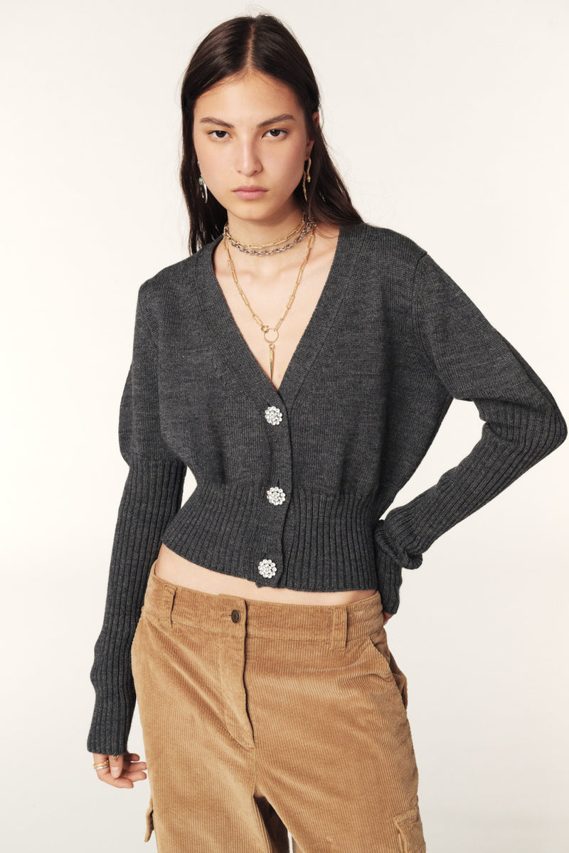 Cardigan Tanda Gris Chiné