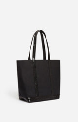 Cabas M Zippe Noir en Toile