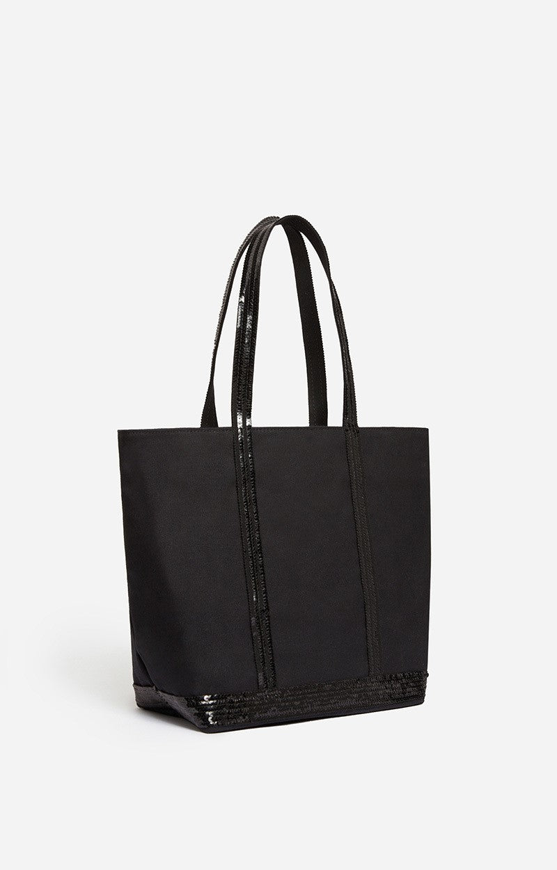 Cabas M Zippe Noir en Toile