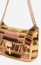 Sac Nano Moon en Raphia Multico/Jaune