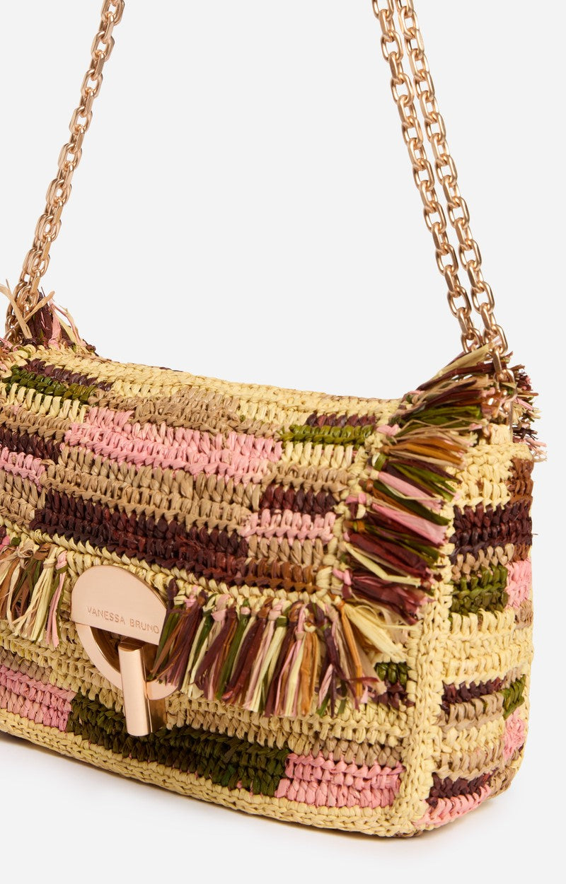 Sac Nano Moon en Raphia Multico/Jaune