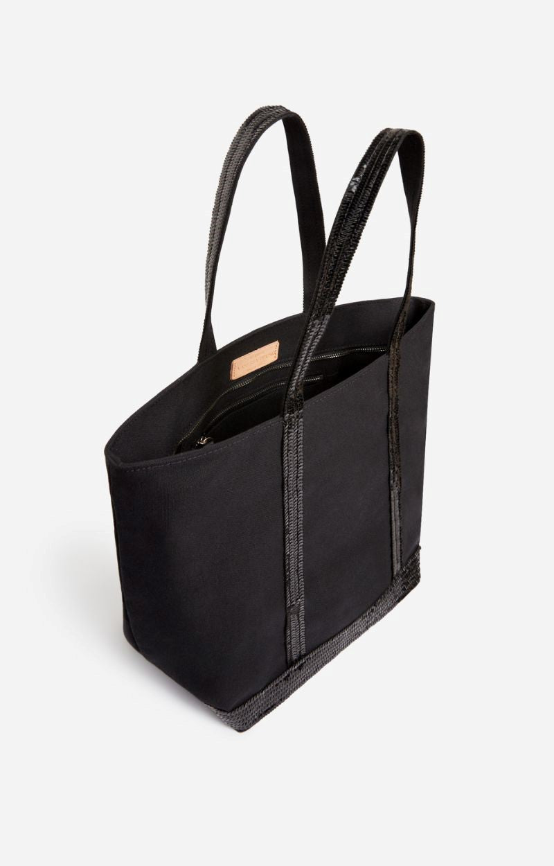 Cabas M Zippe Noir en Toile