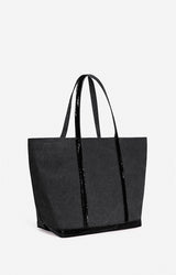 Cabas L Noir en Lin non Zippe