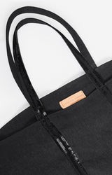 Cabas L Noir en Lin non Zippe