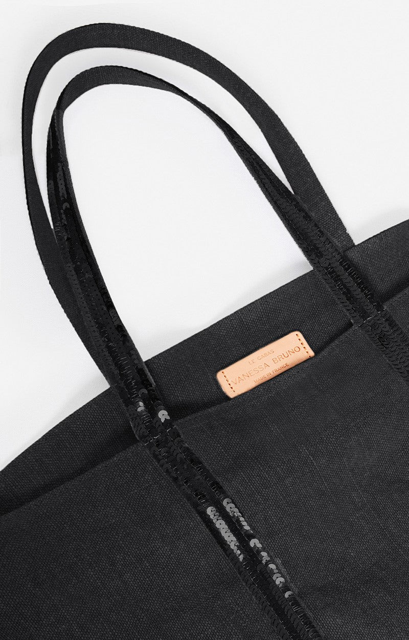 Cabas L Noir en Lin non Zippe