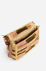 Sac Nano Moon en Raphia Multico/Jaune