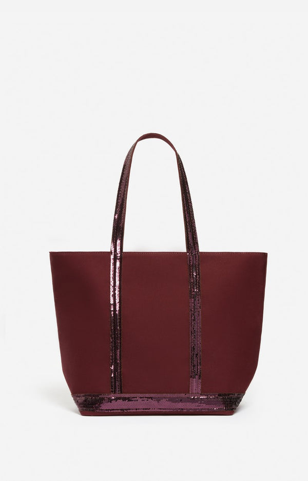 Cabas M Zippe Pourpre en Toile