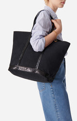Cabas L Noir en Lin non Zippe