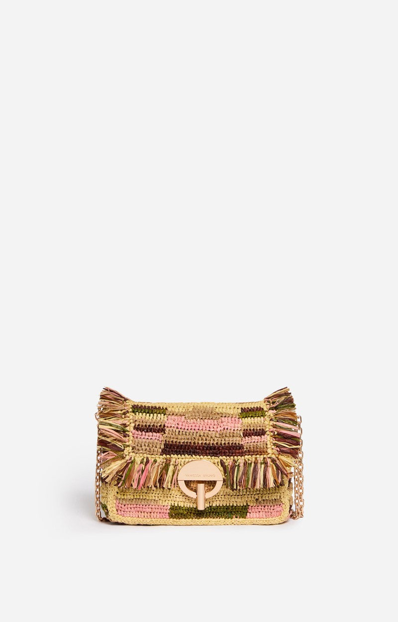 Sac Nano Moon en Raphia Multico/Jaune
