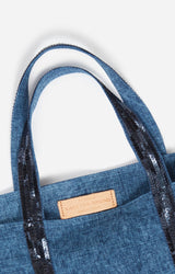 Cabas M Zippe Indigo en Lin