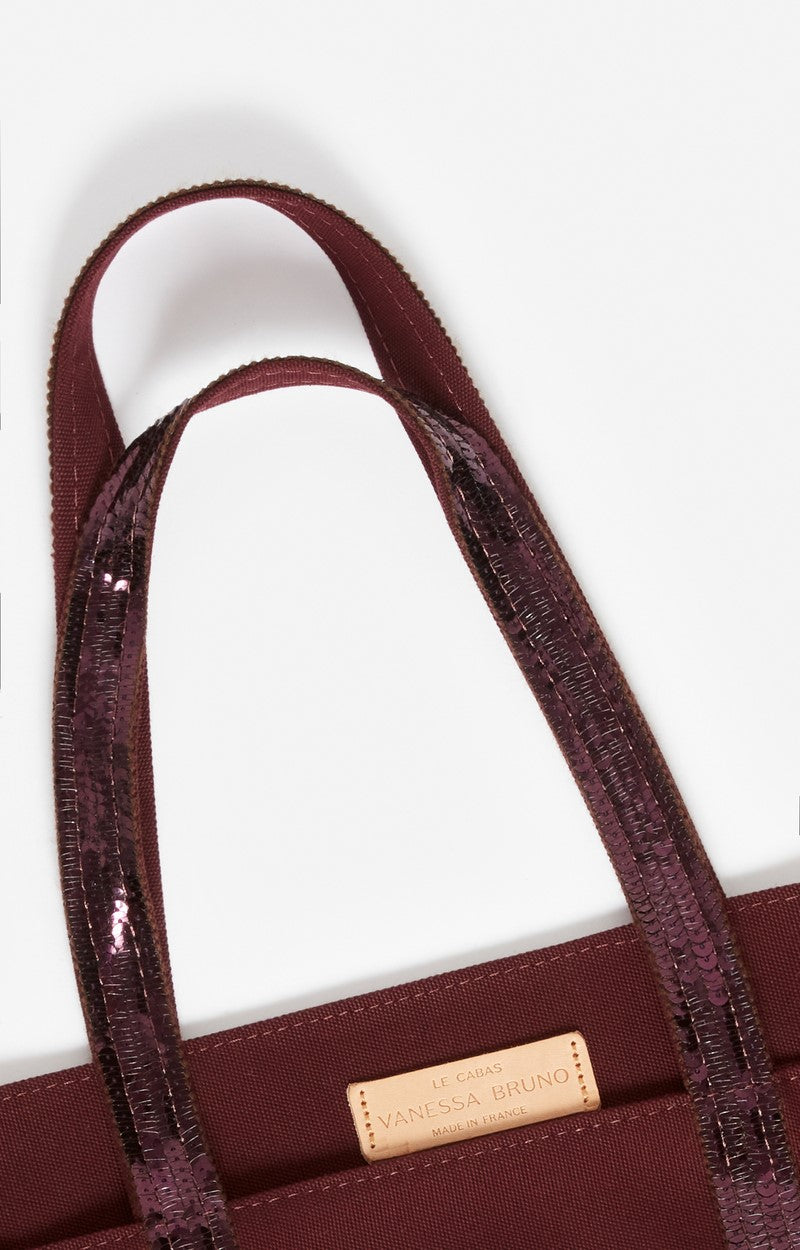 Cabas M Zippe Pourpre en Toile
