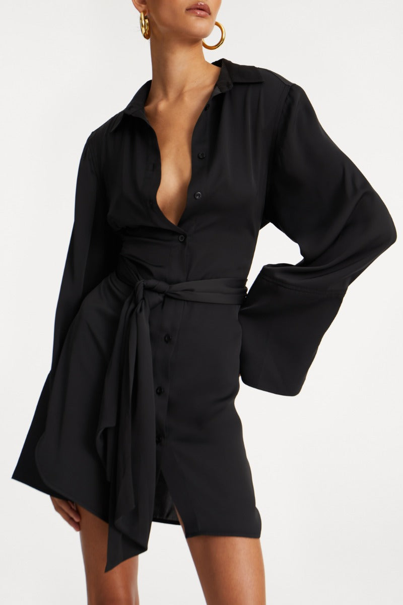 Robe Satin Tie Shirt