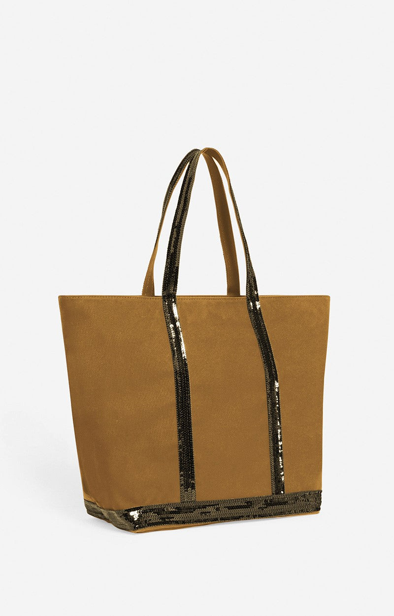 Sac Cabas L Bronze en Toile Non Zippé