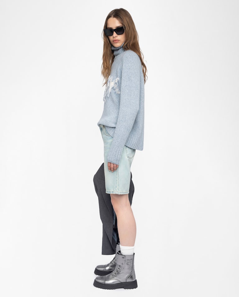 Pull Mora 100% Laine Mérinos Light Blue