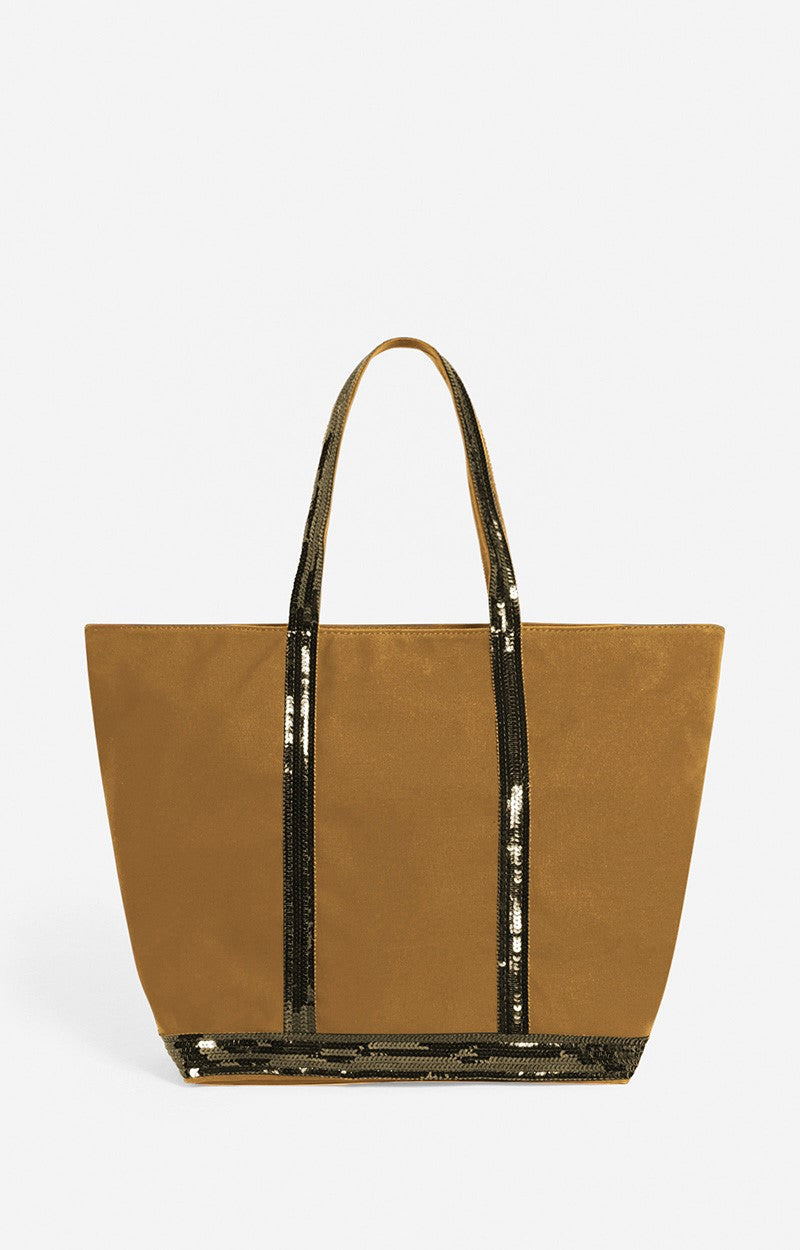 Sac Cabas L Bronze en Toile Non Zippé