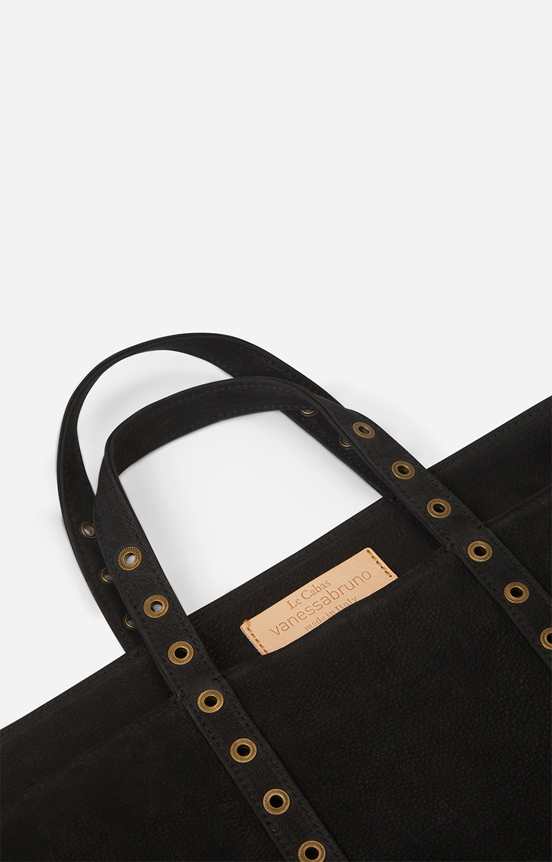 Cabas M en Nubuck Noir