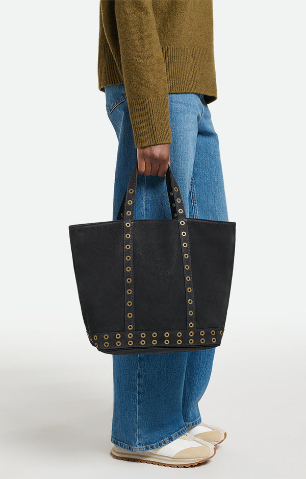 Cabas M en Nubuck Noir